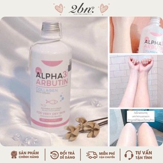 Sữa tắm alpha arbutin dưỡng trắng da mờ thâm 3 plus collagen bath cream thái lan - 350ml