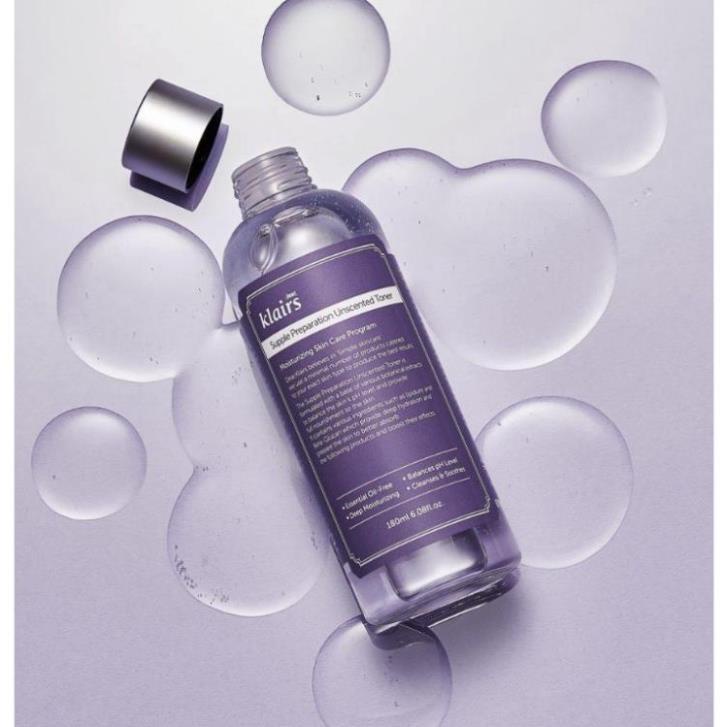 Nước Hoa Hồng Dear Klairs Supple Preparation Unscented Toner Không Mùi Dưỡng Ẩm Và Làm Mềm Da 180ml