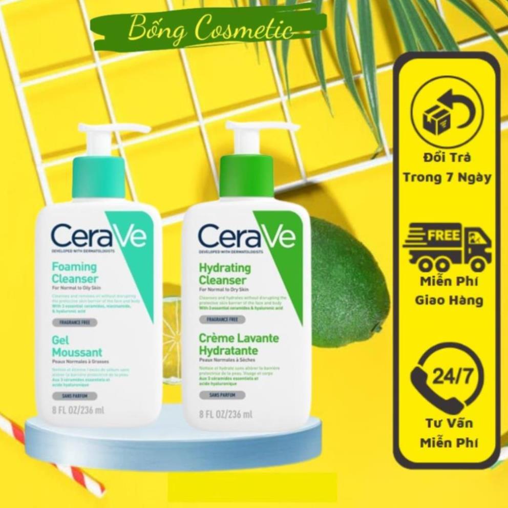 Sữa rửa mặt CeraVe cho da dầu da khô da nhạy cảm 236ml
