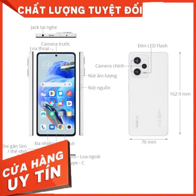Điện thoại Xiaomi Redmi note 12 pro 5g ram 8/256 hàng chính hãng bảo hành 12 tháng lỗi 1 đổi 1