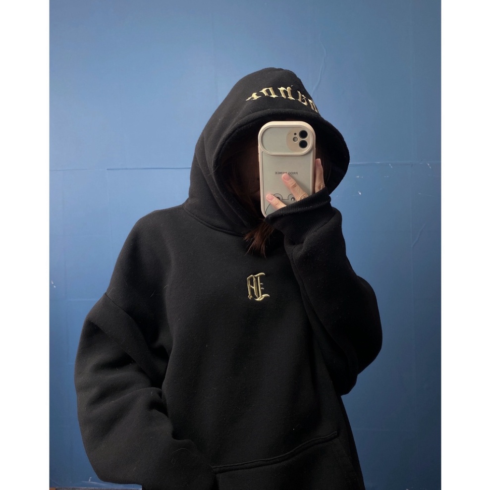 Áo Hoodie ATHANOR Basic form rộng tay phồng hình in mũ cực chất, Áo khoác chất nỉ cao cấp dày dặn C1