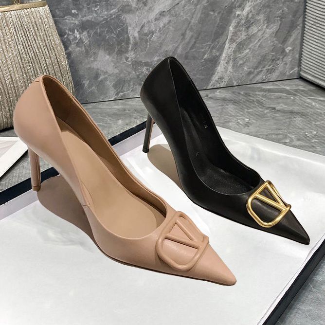Giày Cao Gót Mũi Nhọn Màu Đen Phong Cách Pháp Thời Trang 2023 Cho Nữ