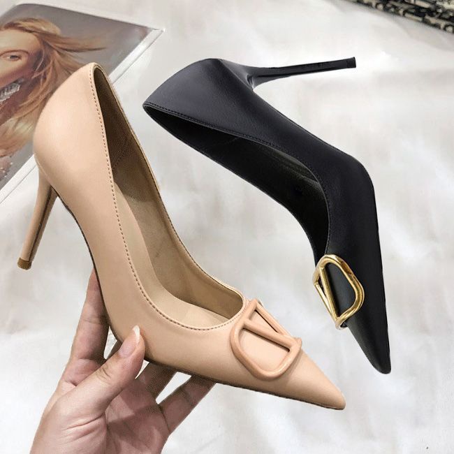 Giày Cao Gót Mũi Nhọn Màu Đen Phong Cách Pháp Thời Trang 2023 Cho Nữ