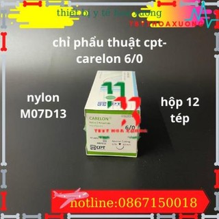 Chỉ phẫu thuật không tiêu dùng trong thẩm mỹ cpt carelon nylon số 6/0 - m07d13/ m07d13 / m07e13