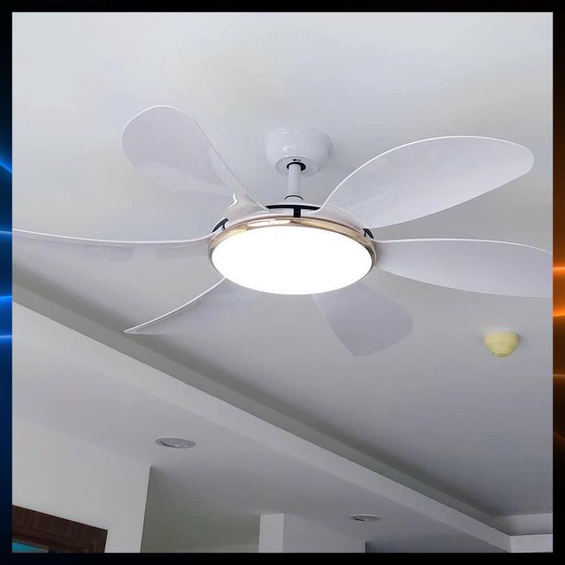 Quạt Trần Đèn 6 Cánh Nhựa Động cơ DC , Quạt Trần Trang Trí Nội Thất Phòng Khách, Phòng Ngủ