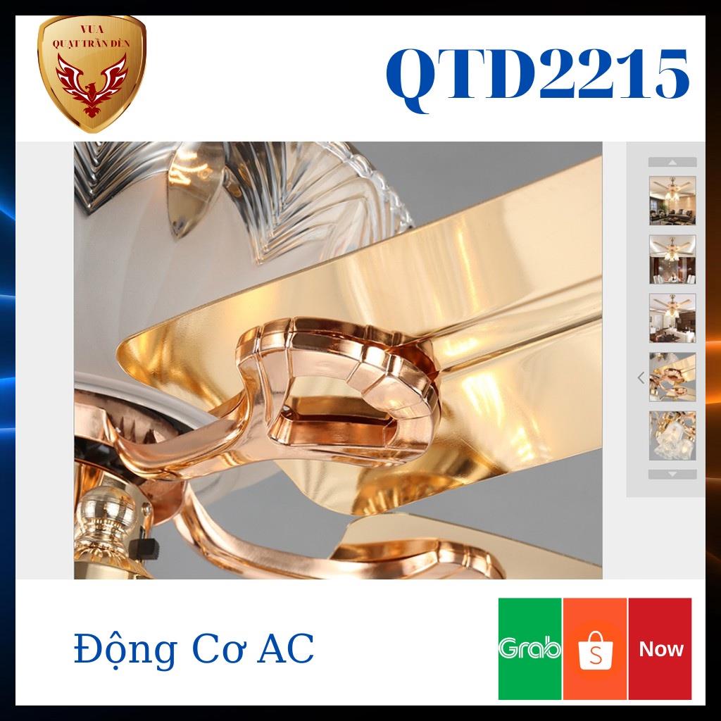 Quạt Trần Trang Trí Phòng Khách QTDF2215 - Quạt Trần Đèn Chùm Hiện Đại, Sang Trọng - HN