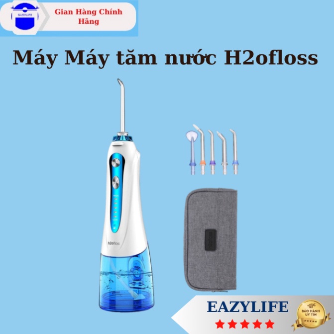 Máy tăm nước H2ofloss, Máy tăm nước cầm tay nhập khẩu 2023, tặng 5 đầu vòi xịt