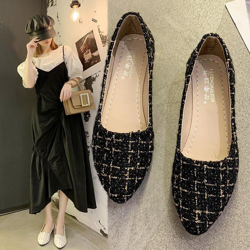 Giày Búp Bê Mũi Nhọn Phong Cách Hàn Quốc Thời Trang Mùa Xuân Mới 2021