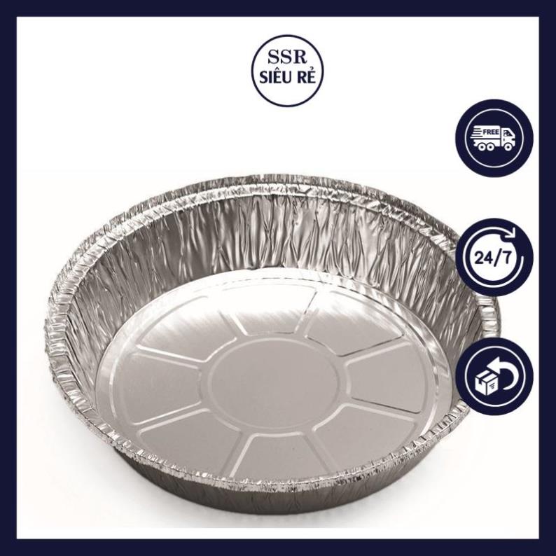 Set 50 Khay Giấy Bạc Lót Nồi Chiên Không Dầu, Đĩa Nhôm, đĩa giấy bạc Đường Kính 19-22cm