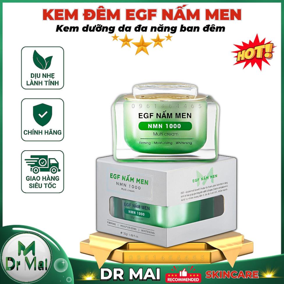 Dr Mai, Kem dưỡng trắng da ban đêm dr mai, ngăn ngừa lão hóa EGF Nấm men Nmn 1000 25g