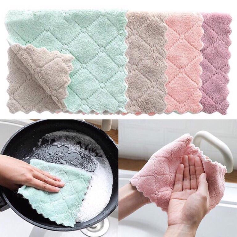 Khăn Lau Nhà Bếp Đa Năng 2 Mặt Siêu Thấm Hút Lau Bếp Hoặc Lau Bát Lau Tay