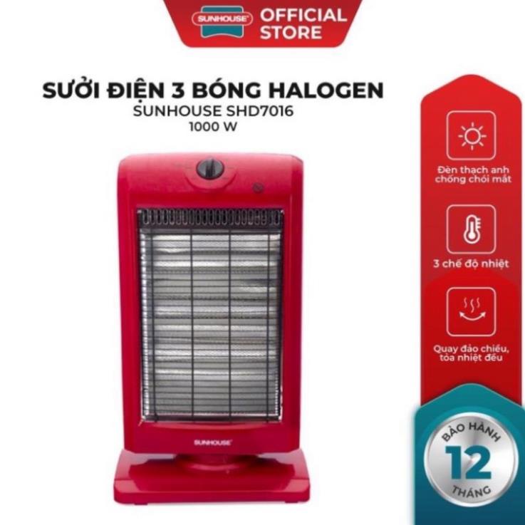 Đèn sưởi 3 bóng Sunhouse SHD7016, Máy sưởi sunhouse SHD7016, tốc độ làm ấm nhanh, tỏa nhiệt đều.