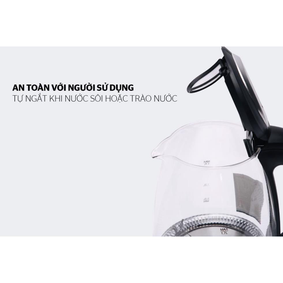 Ấm Siêu Tốc Thủy Tinh SUNHOUSE SHD1217 Dung Tích 1.7L Bình Đun Nước Sôi Tự Ngắt Mới 100%....