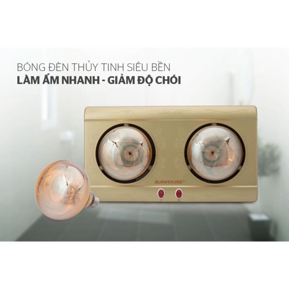 Đèn sưởi nhà tắm Halogen 2 bóng Sunhouse SHD3812, 2 mức nhiệt, công suất 550W
