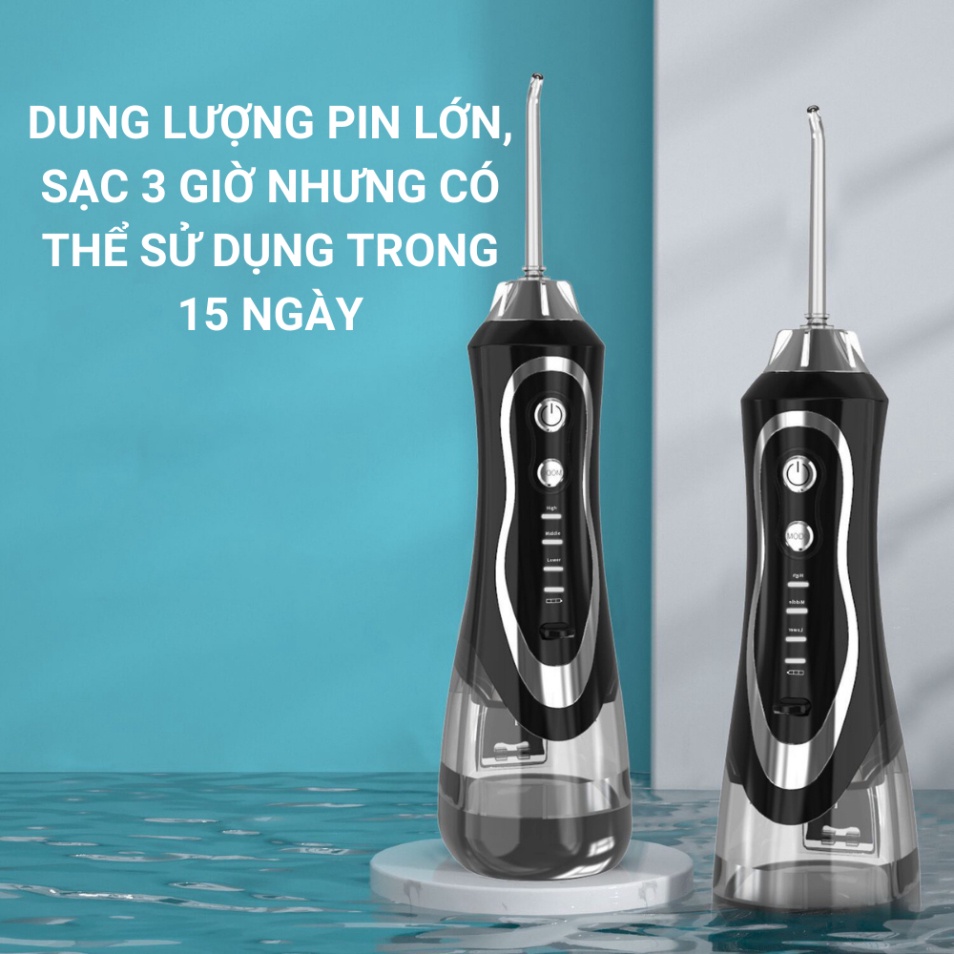 Tăm nước BPF-01 chống thấm nước, đầu phun 360 độ, làm sạch kẽ răng, loại bỏ ố vàng