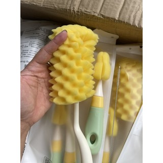 Bộ Cọ rửa bình sữa cao cấp 3 chi tiết [Tay cầm xoay 360 độ]