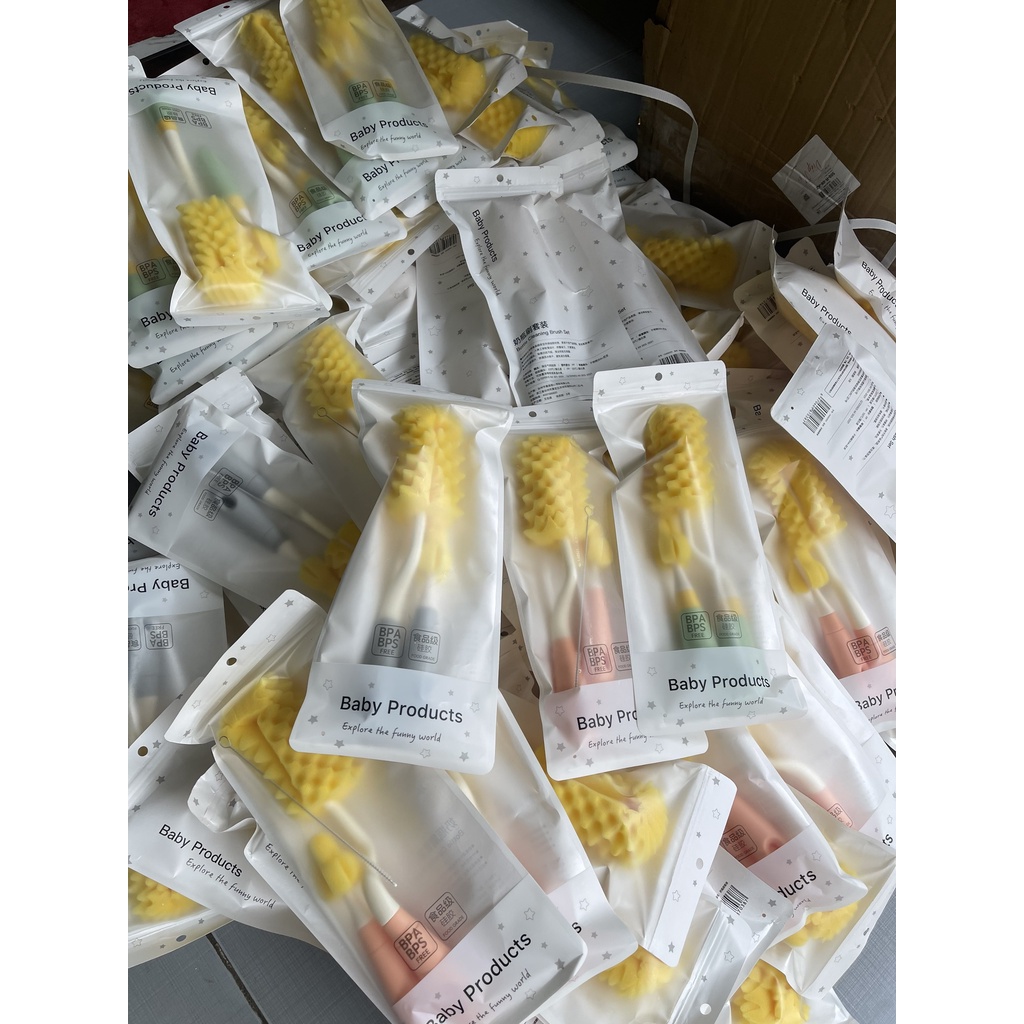 Bộ Cọ rửa bình sữa cao cấp 3 chi tiết