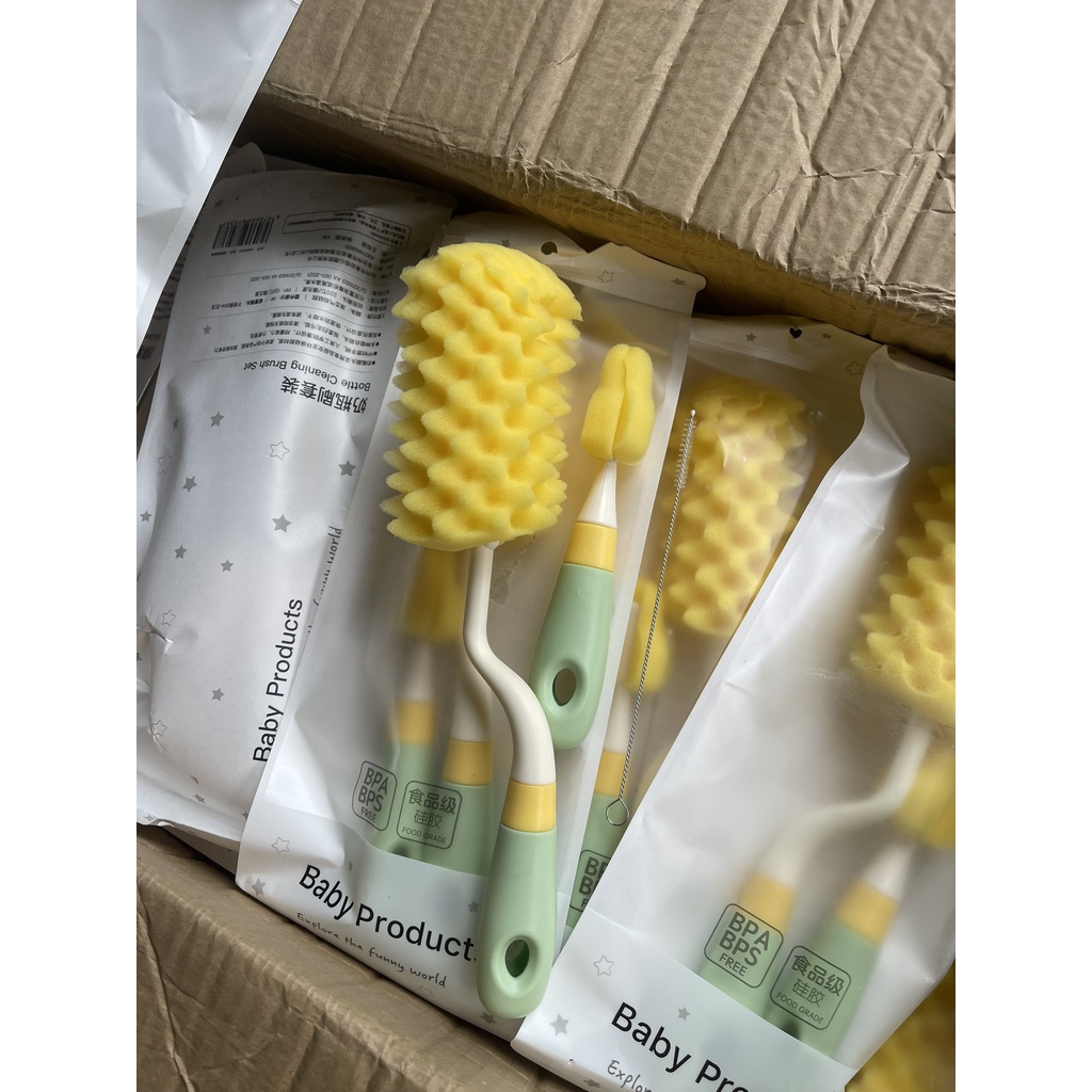 Bộ Cọ rửa bình sữa cao cấp 3 chi tiết