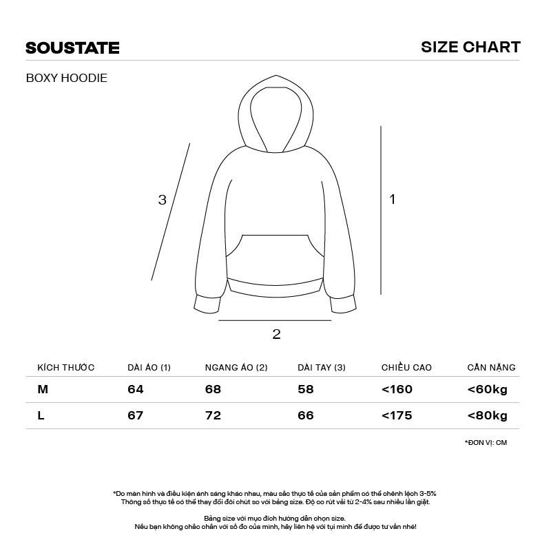 Áo Hoodie Full Zip Boxy "Ghost" 100% Cotton  - SOUSTATE Chính Hãng