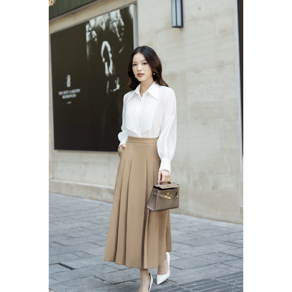 Áo Sơ Mi Cổ Đức Xếp Ly Thời Trang Thanh Lịch by LEMIA Design - 23A378