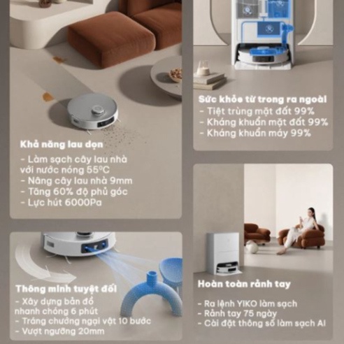 Robot hút bụi lau nhà Ecovacs Deebot T20 Pro