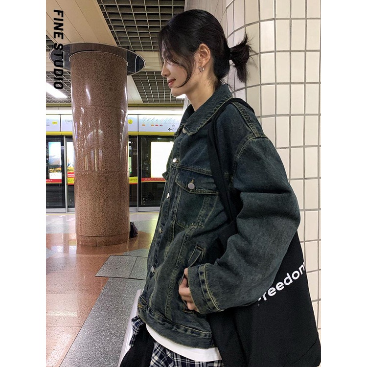 Áo Khoác denim Thời Trang Thu Đông Hàn Quốc Mới