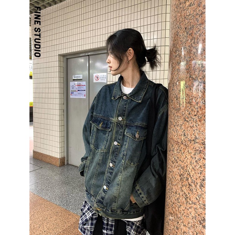 Áo Khoác denim Thời Trang Thu Đông Hàn Quốc Mới