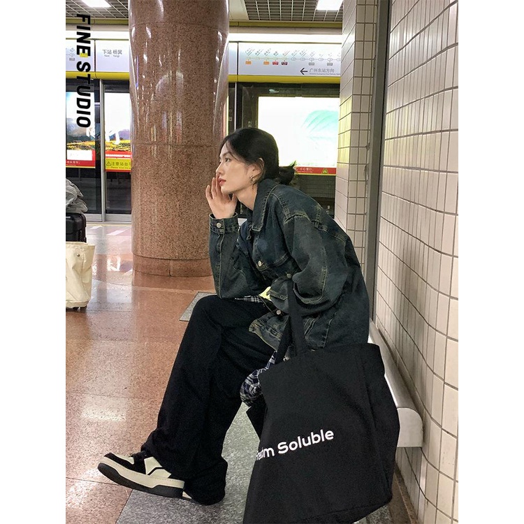Áo Khoác denim Thời Trang Thu Đông Hàn Quốc Mới