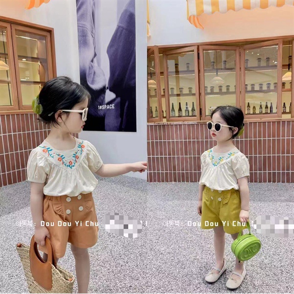 Set bộ bé gái QC 6620 vải xô