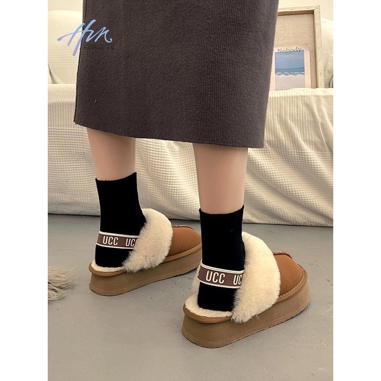 Dép Bông Đi Trong Nhà Đế Dày Chống Trượt Thời Trang Thu Đông Mới 2023