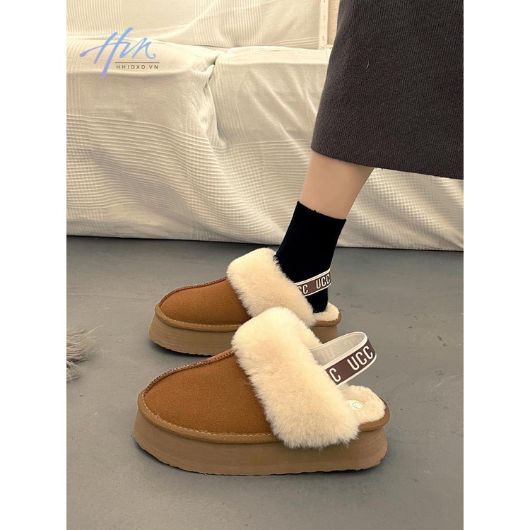 Dép Bông Đi Trong Nhà Đế Dày Chống Trượt Thời Trang Thu Đông Mới 2023
