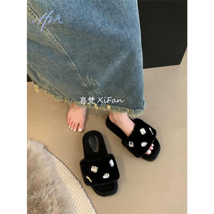 Dép Bông Đế Dày Tăng Chiều Cao Thiết Kế Mới Thời Trang 2023 Dành Cho Nữ