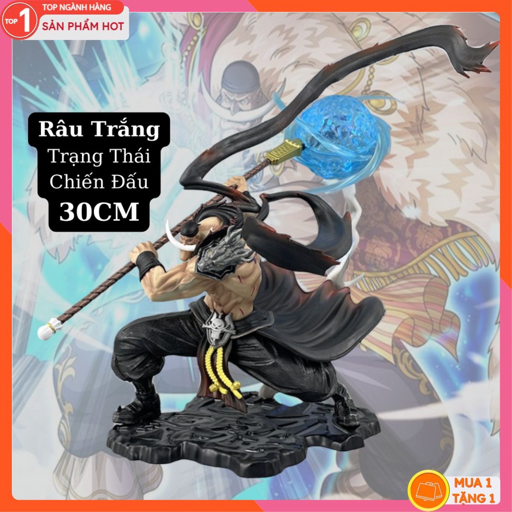 Mô Hình Râu Trắng Trạng Thái Chiến Đấu 30Cm Mô hình One Piece Cao Cấp, Figure Mô Hình Anmie One Piece Luffy Vua H