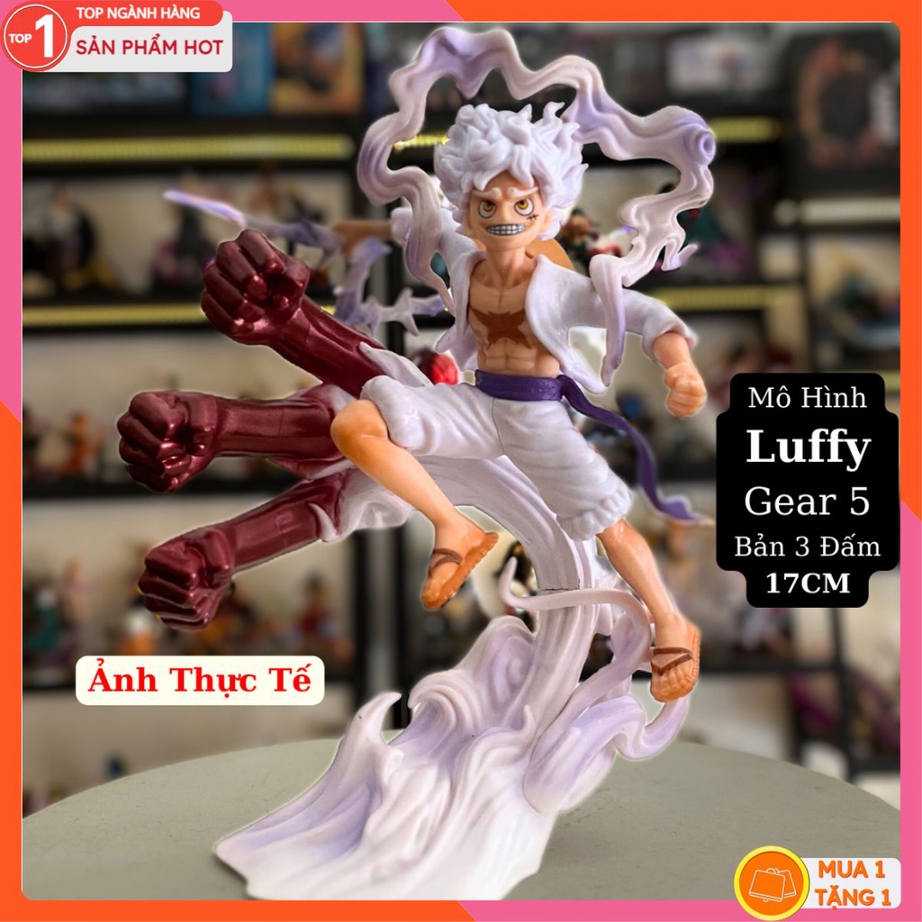 Mô Hình Luffy Gear 5 Bản 3 Đấm 17cm Mô hình One Piece Cao Cấp, Figure Mô Hình Anmie One Piece Luffy Vua Hải Tặc