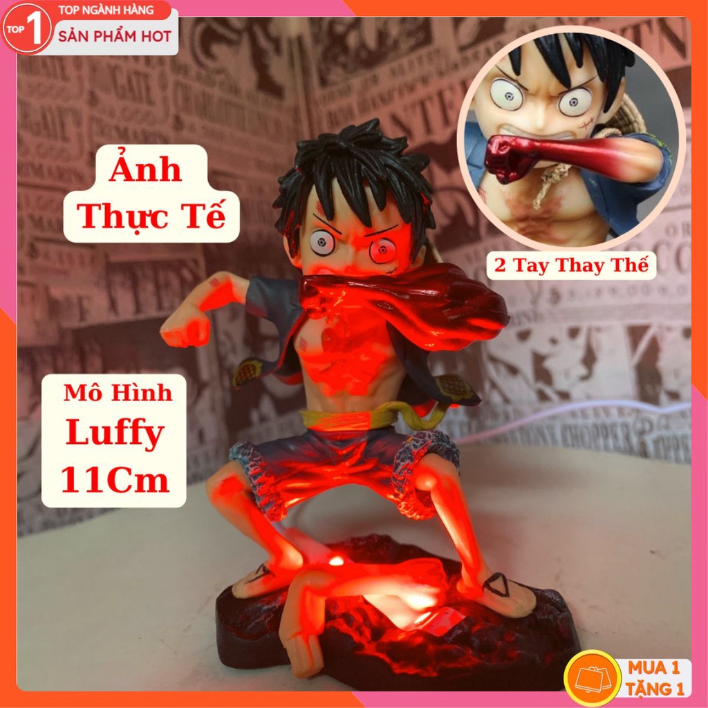 Mô Hình LED Luffy 2 Tay Thay Thế 11cm Mô hình One Piece Cao Cấp, Figure Mô Hình Anmie One Piece Luffy Vua Hải Tặc