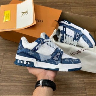 Giày lv louis vuitton trainer xanh than full bill+box, giày thể thao lv hot trend size 36-43
