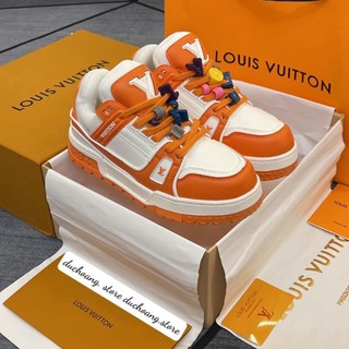 Giày lv chamr sneaker white orange lai au