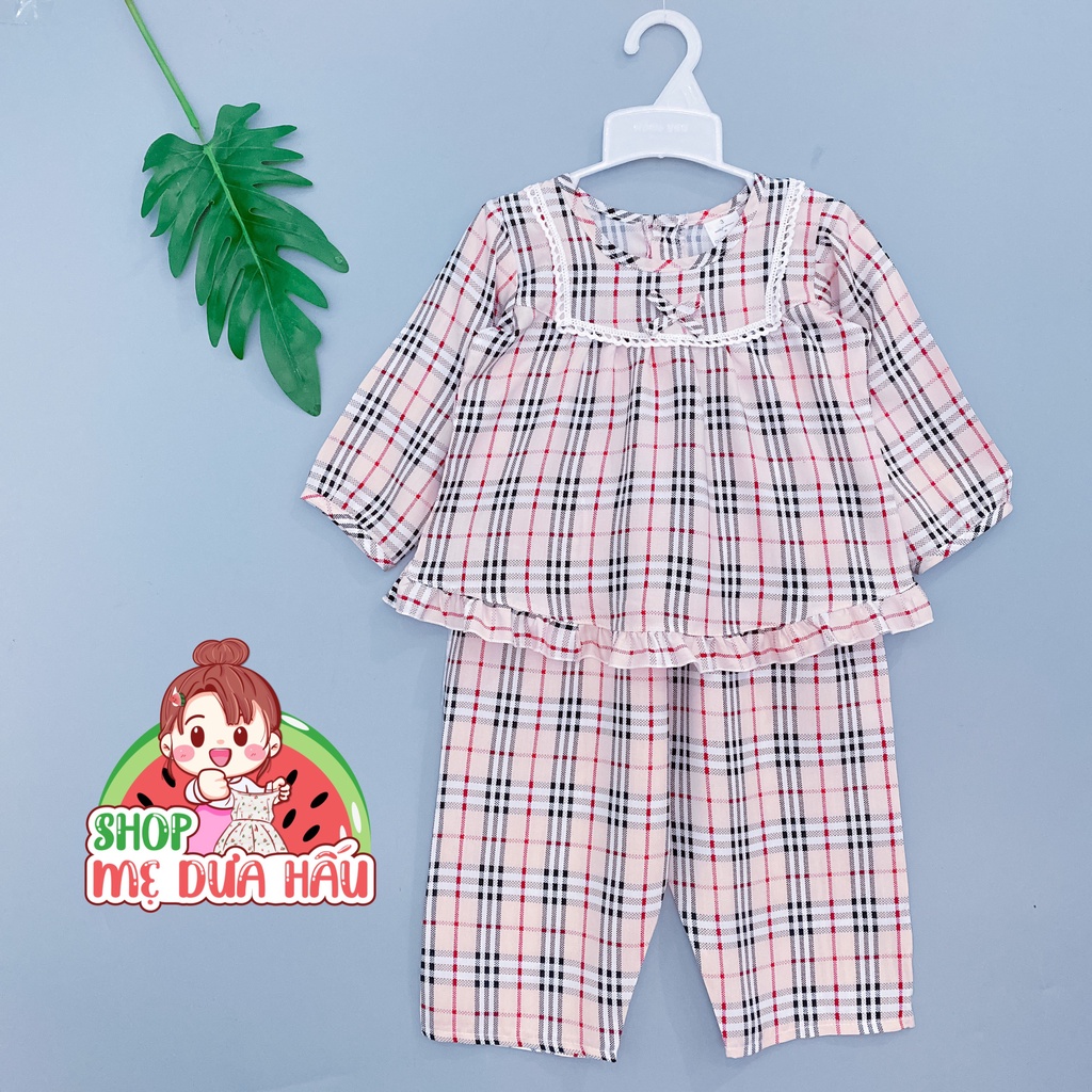 Bộ hè bé gái bộ tole tiểu thư dài tay bé gái 8-32kg shop mẹ dưa hấu