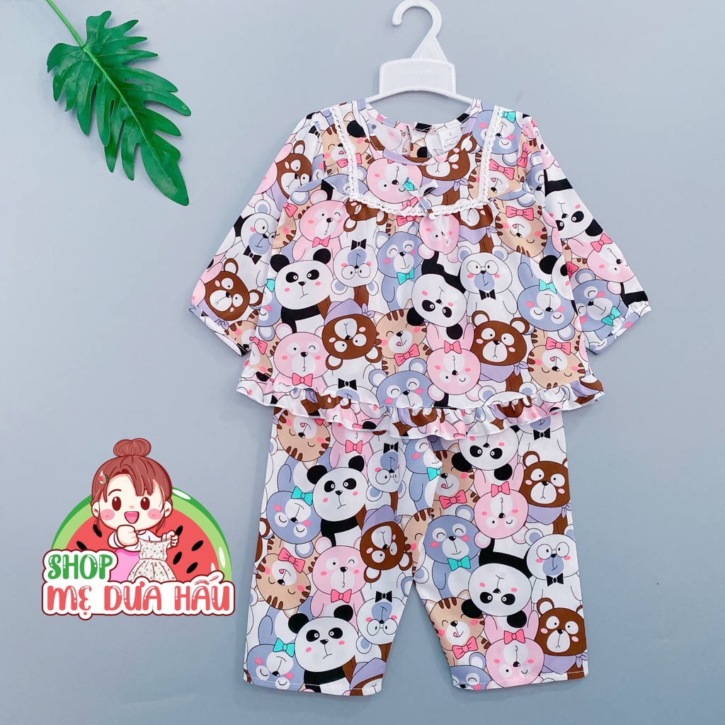 Bộ hè bé gái bộ tole tiểu thư dài tay bé gái 8-32kg shop mẹ dưa hấu