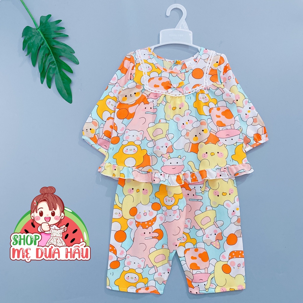 Bộ hè bé gái bộ tole tiểu thư dài tay bé gái 8-32kg shop mẹ dưa hấu