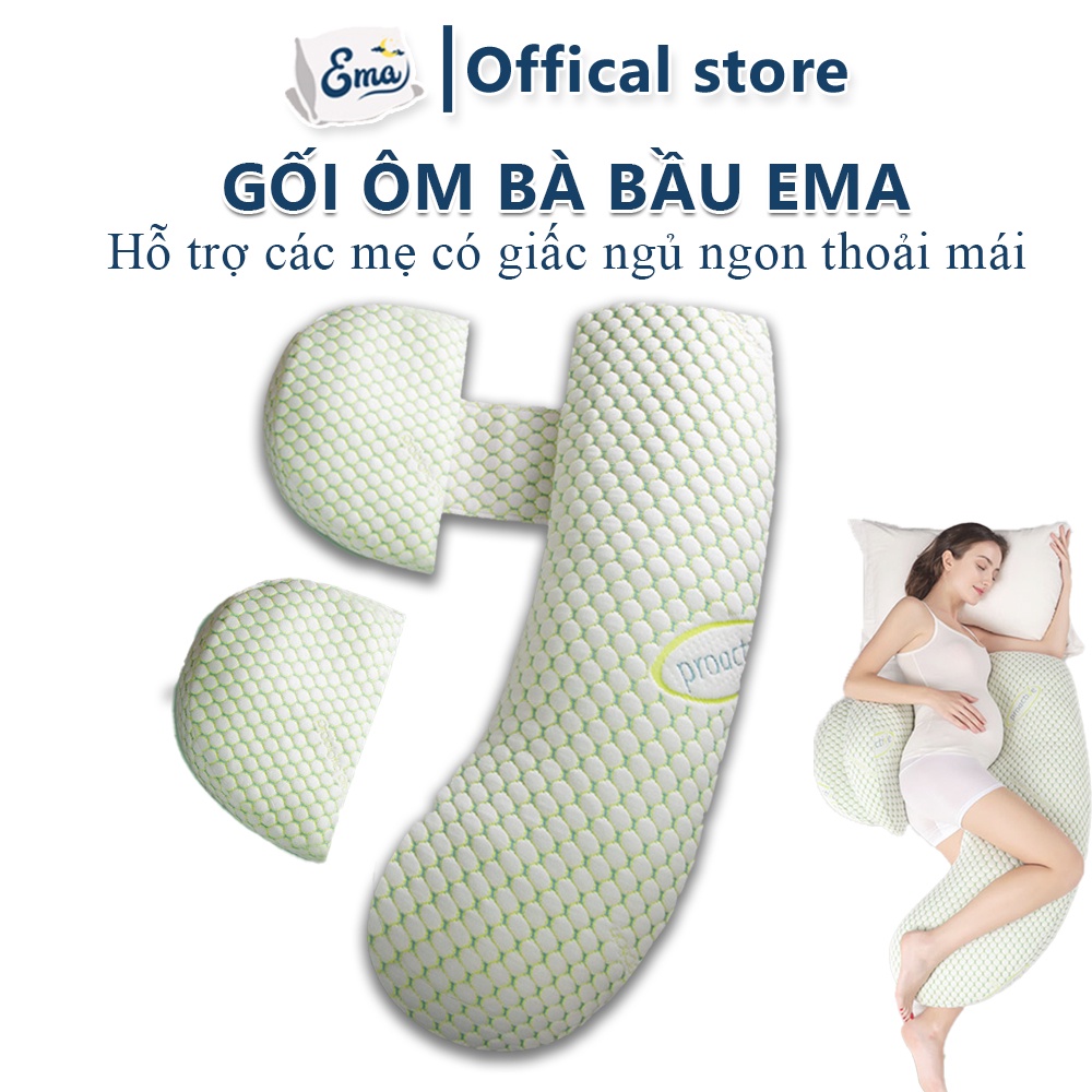 Gối dành cho bà bầu thiết kế 2 trong 1 đỡ bụng, kê lưng, gối ôm, gác chân giúp mẹ bầu có giấc ngủ ngon