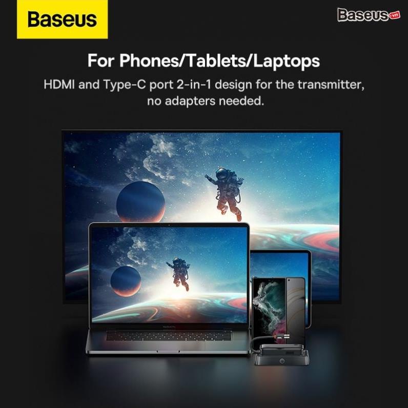 HDMI Không Dây Baseus 4K Wireless Display Dongle Adapter Cho Smartphone/ iPad/ Macbook
