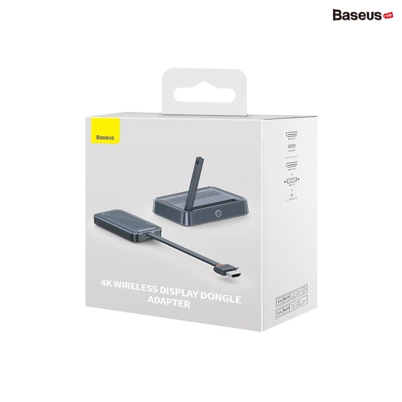 HDMI Không Dây Baseus 4K Wireless Display Dongle Adapter Cho Smartphone/ iPad/ Macbook