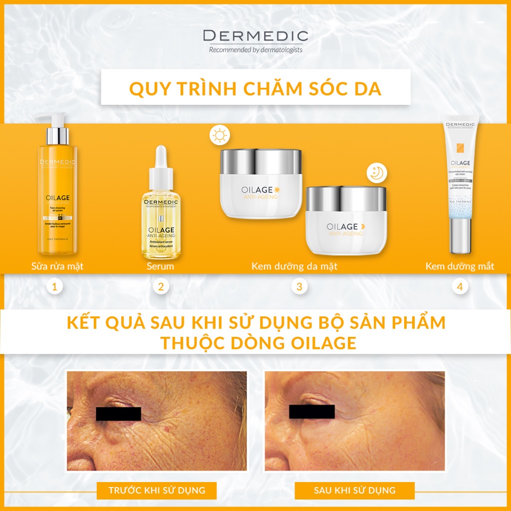 Kem dưỡng mắt giảm nhăn Dermedic Oilage Concentrated Anti Wrinkle Eye Cream 15ml