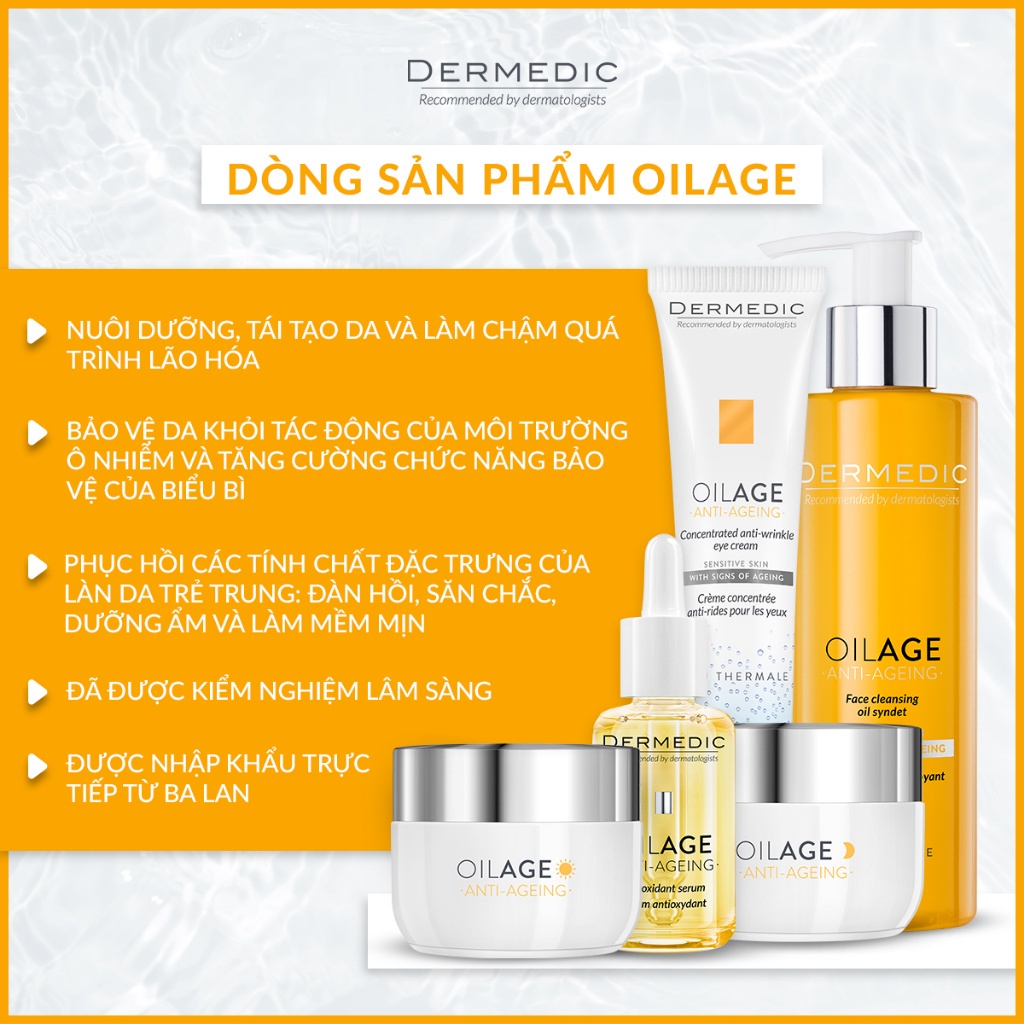 Kem dưỡng hỗ trợ làm chậm lão hóa da ban ngày Dermedic OILAGE NOURISHING DAY CREAM RESTORING SKIN DENSITY 50ml