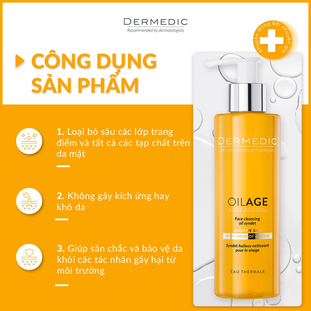 Sữa rửa mặt dạng dầu Dermedic OILAGE FACE CLEANSING OIL SYNDET 200ml