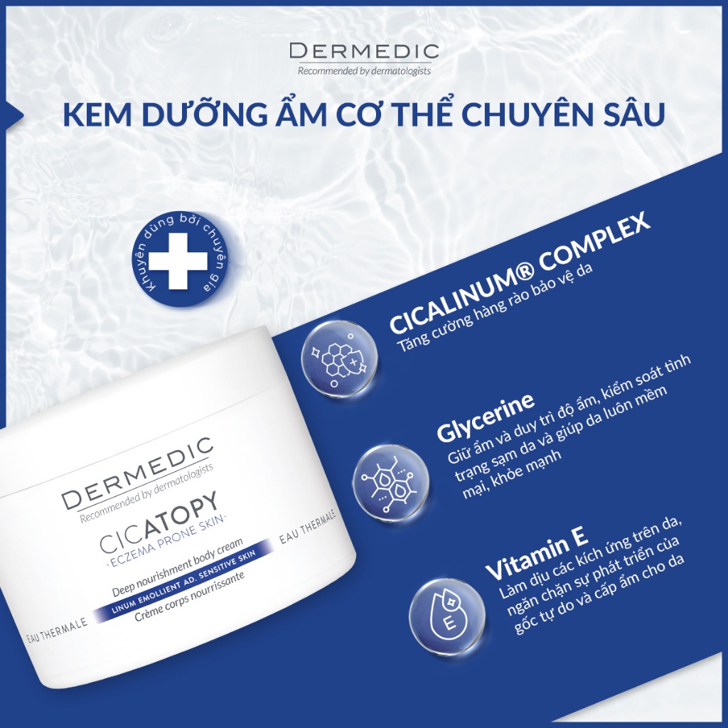 Kem dưỡng ẩm body Dermedic Cicatopy Deep Nourishment Body Cream 225ml