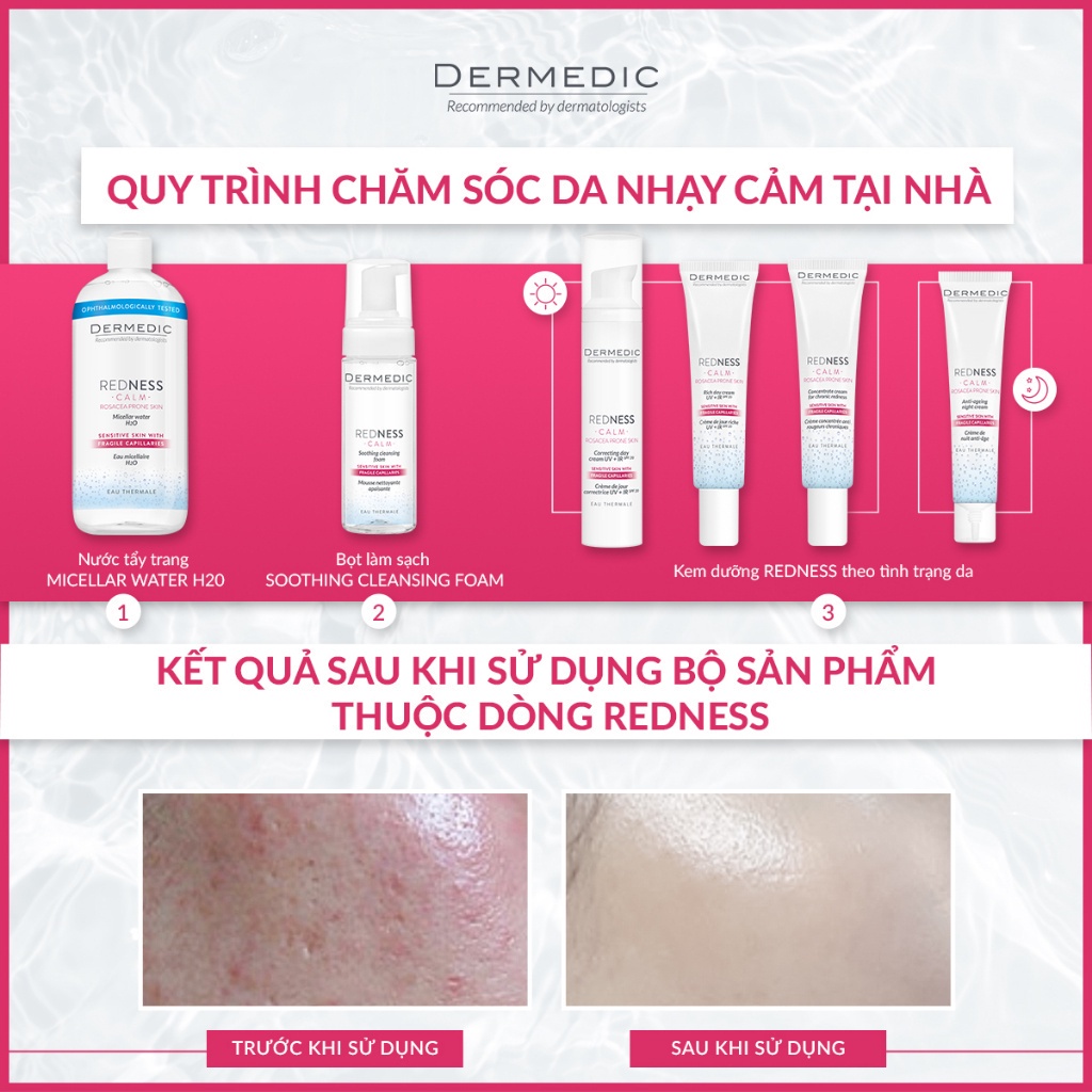 Dermedic Redness Rosacea Prone Skin Anti-Ageing Night Cream - Kem dưỡng đêm chống lão hóa cho da nhạy cảm mẫn đỏ - 40ml