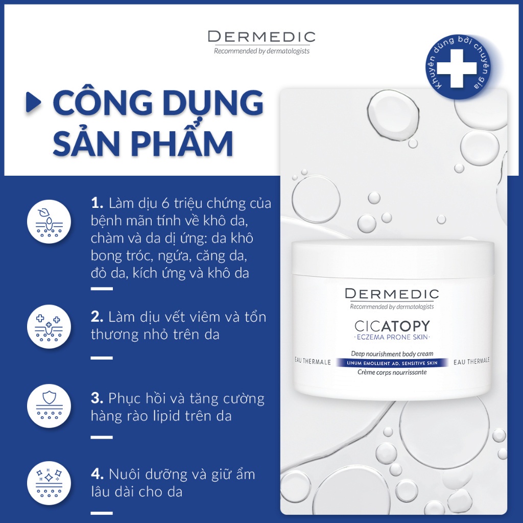 Kem dưỡng ẩm body Dermedic Cicatopy Deep Nourishment Body Cream 225ml