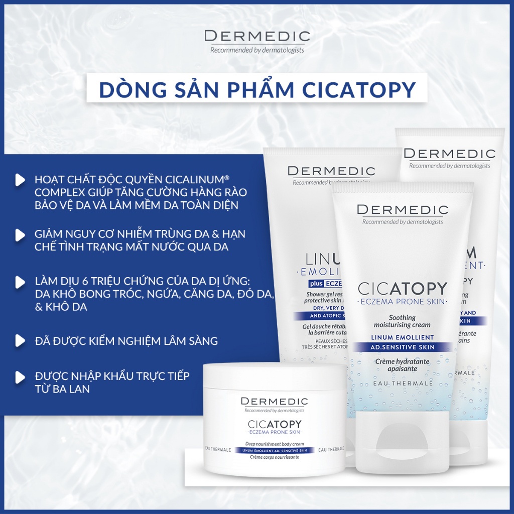 Kem dưỡng ẩm body Dermedic Cicatopy Deep Nourishment Body Cream 225ml